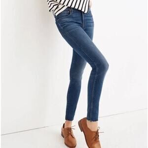Madewell Women's 9" High-Rise Skinny Jeans Size 28 Stretch Denim Raw Hem Classic